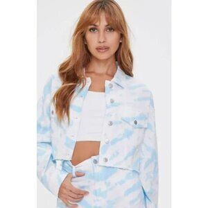 Forever 21 Tie Dye distressed crop Jacket Small Original Price $34
